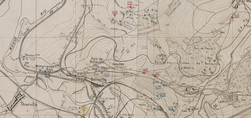 Canevas de Tir, Verdun, 29 Mars 1916. 75cm X 105cm